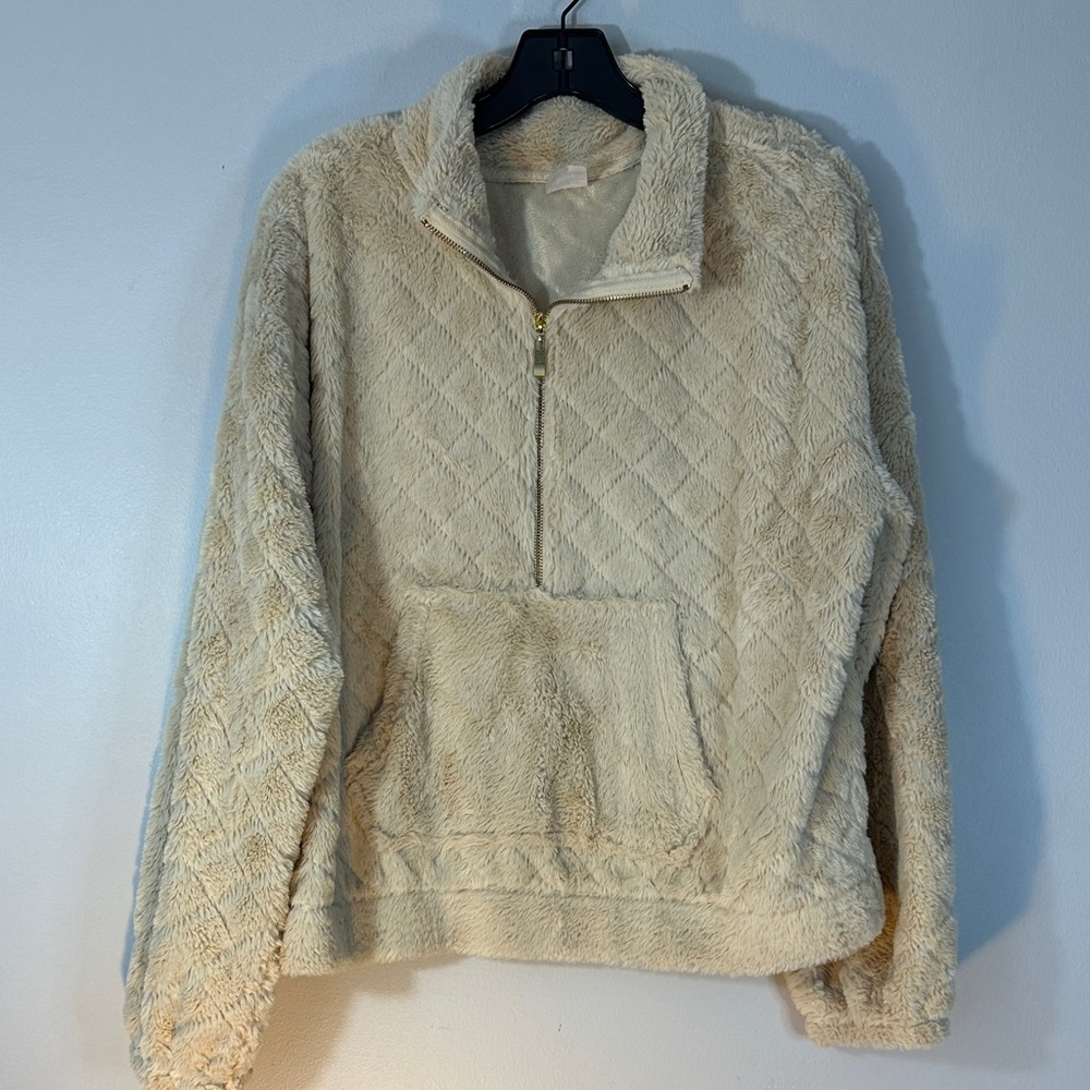 Cozy Cream Quarter-Zip Pullover size.XL